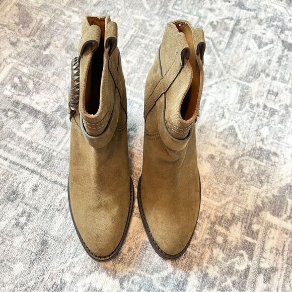 NWOB See by Chloe Hanna Hana Leather O Ring Booties in Military Green 38 / 8 - Picture 8 of 12